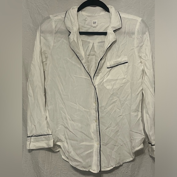 Gap Long Sleeve Button Down Sleep Shirt Pajamas 🌵Small - Picture 2 of 6